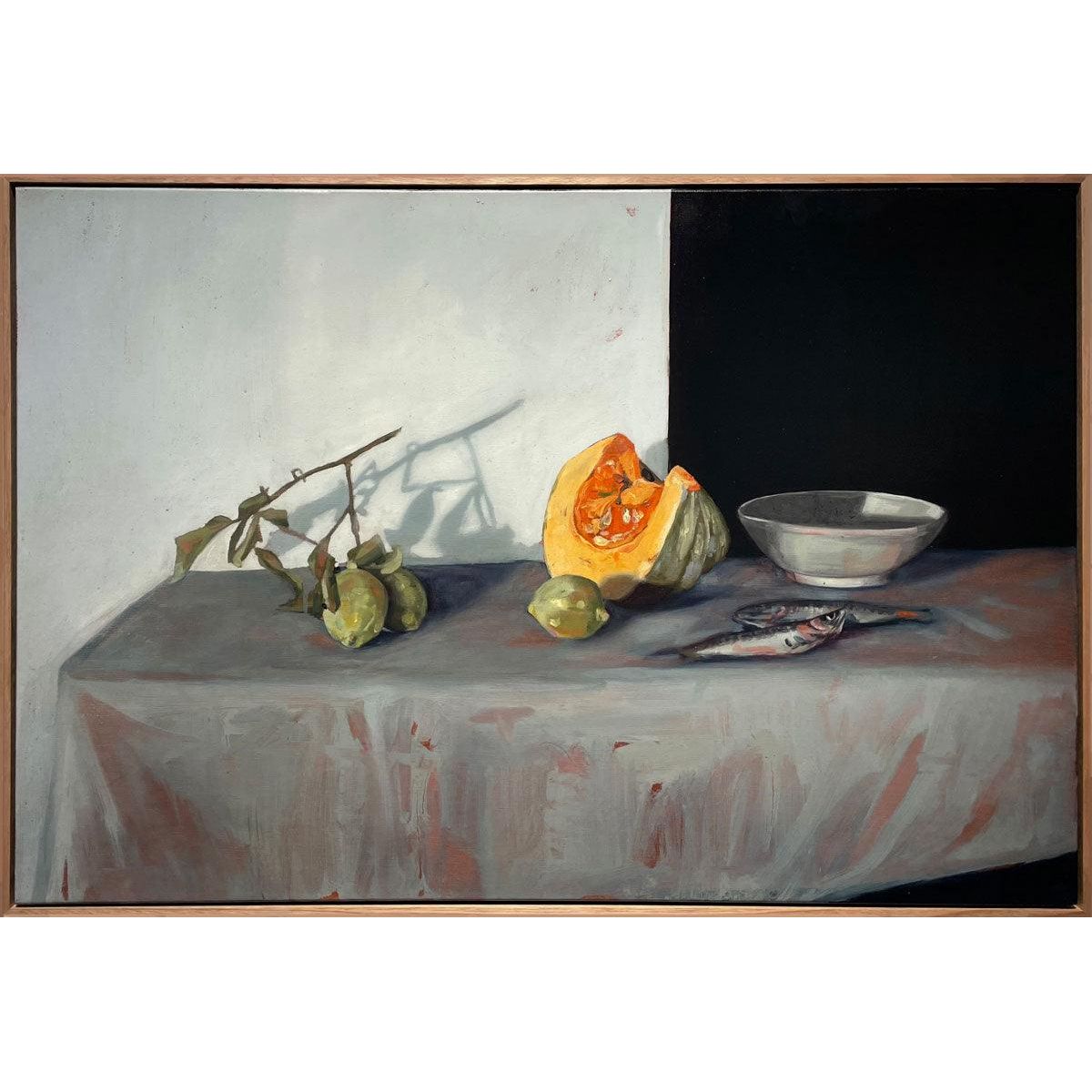 Mirra Whale | Pumpkin, Sardines and Praying Mantis Shadow - Mitchell Fine Art