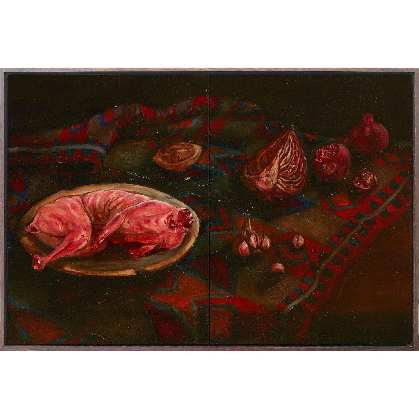 Mirra Whale painting | Rabbit in Bowl 43x63cmt