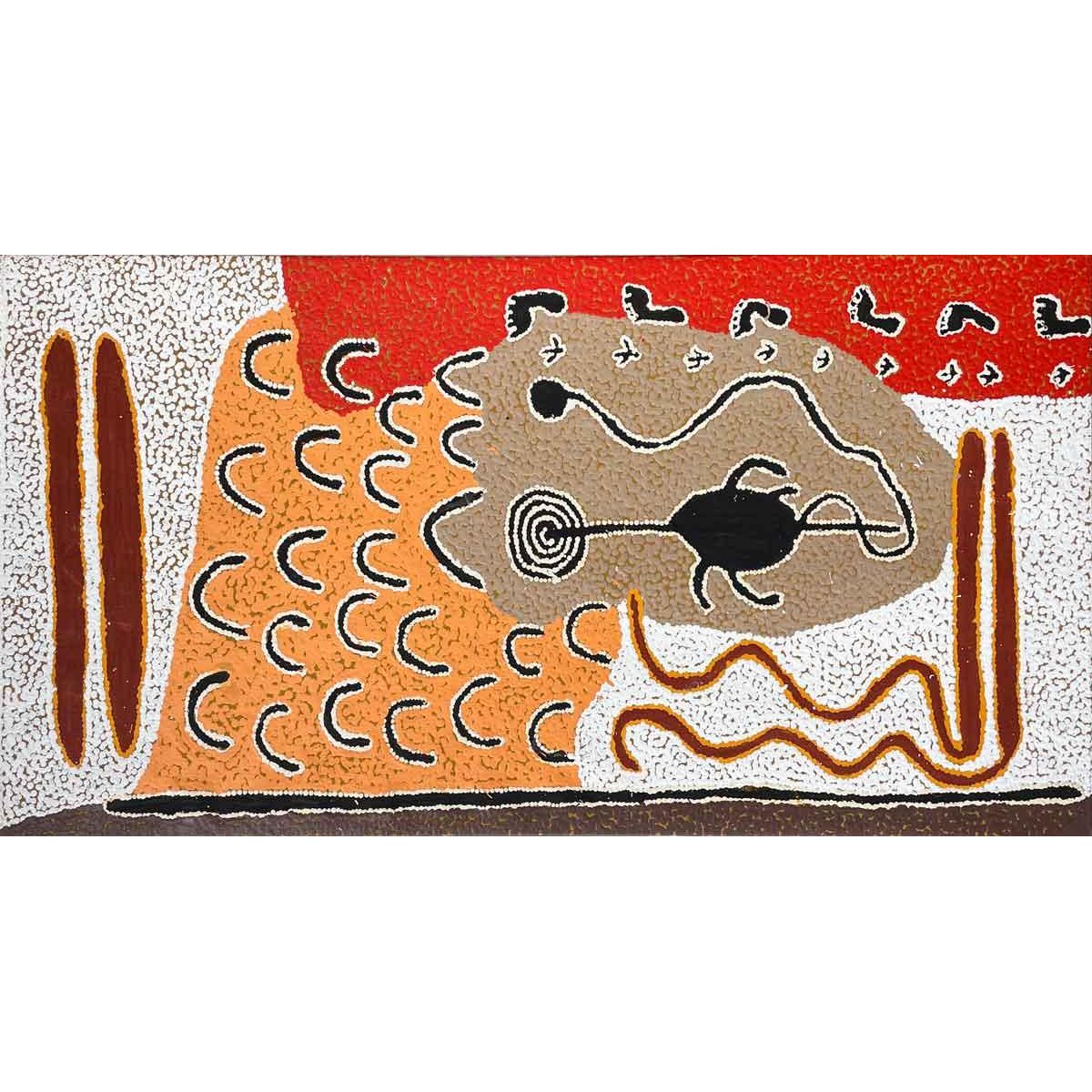 Paddy Stewart Tjapaltjarri | Ngarlu (Love Story) A16370 - Mitchell Fine Art