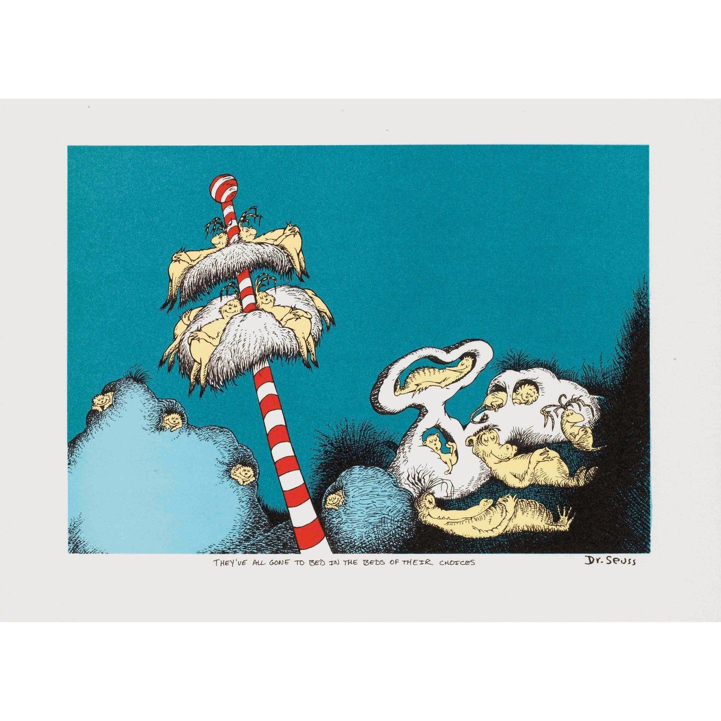 The Art of Dr Seuss - 'Sleepbook, they’ve all gone to bed in the beds of their choices