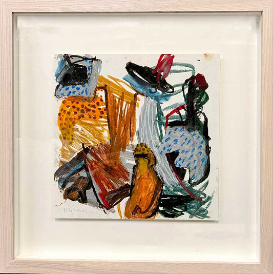 Ann Thomson | Gossip, 40 x 40cm, mixed media on paper, 2009 (framed)