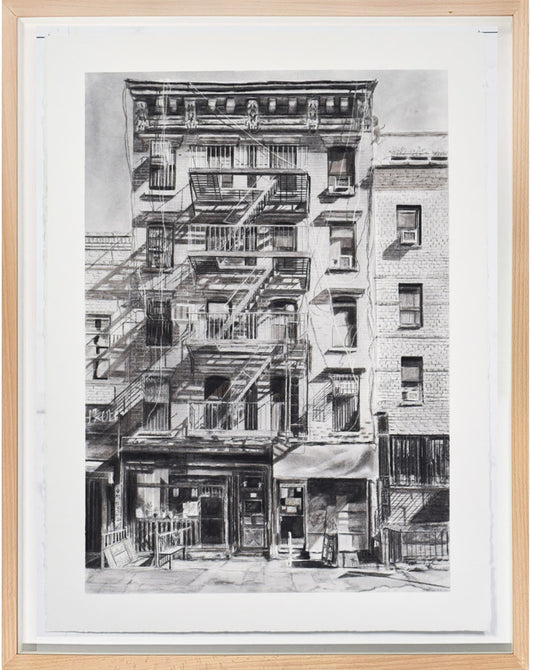 Miriam Innes New York art | 'Noodles in Tribeca' (2024) charcoal drawing