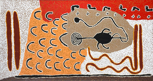 Paddy Stewart Tjapaltjarri | Ngarlu (Love Story) A16370 - Mitchell Fine Art