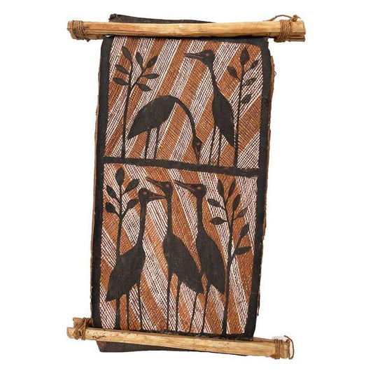 Aboriginal bark painting for sale - Brolga Dreaming 