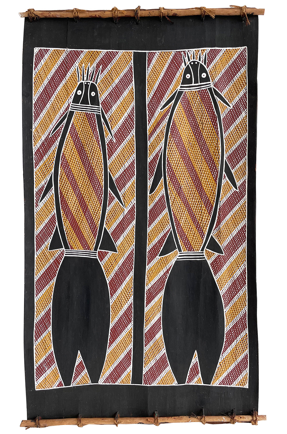 Aboriginal Bark Painting - Catfish Dreaming
