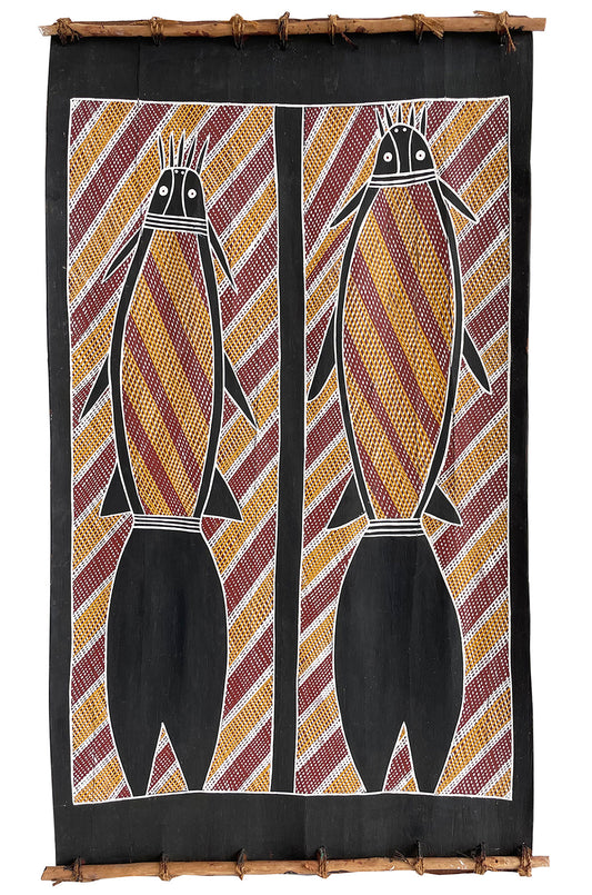 Aboriginal Bark Painting - Catfish Dreaming