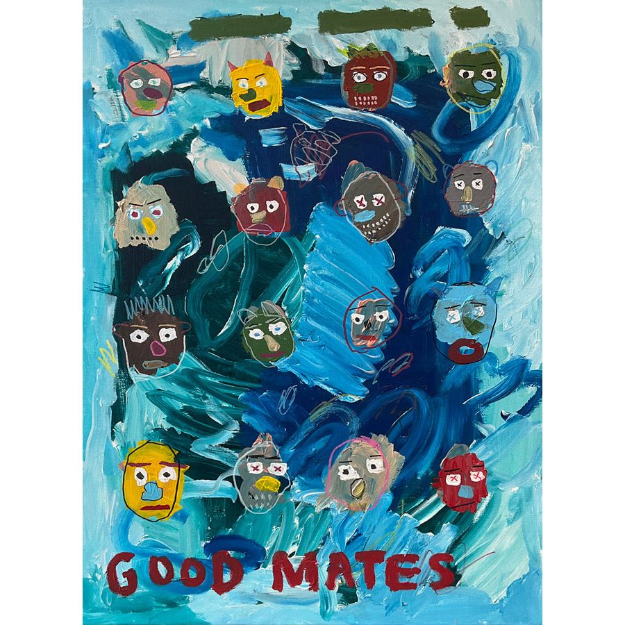 Jake Moss artist | 'Good Mates', 91x61cm, acrylic on canvas, 2023