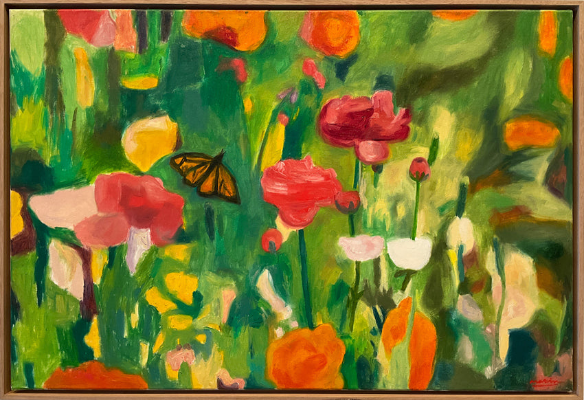 Jeff Makin at Brisbane Art Galleries - Ranunculus with Butterfly