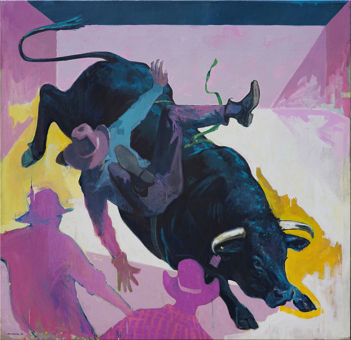 Matthew Cheyne art | 'The Bull' 198x205cm – Mitchell Fine Art