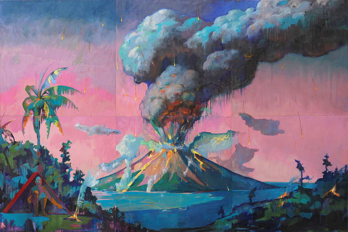 Matthew Cheyne art | 'Tending a Small Fire' 360x540cm – Mitchell Fine Art