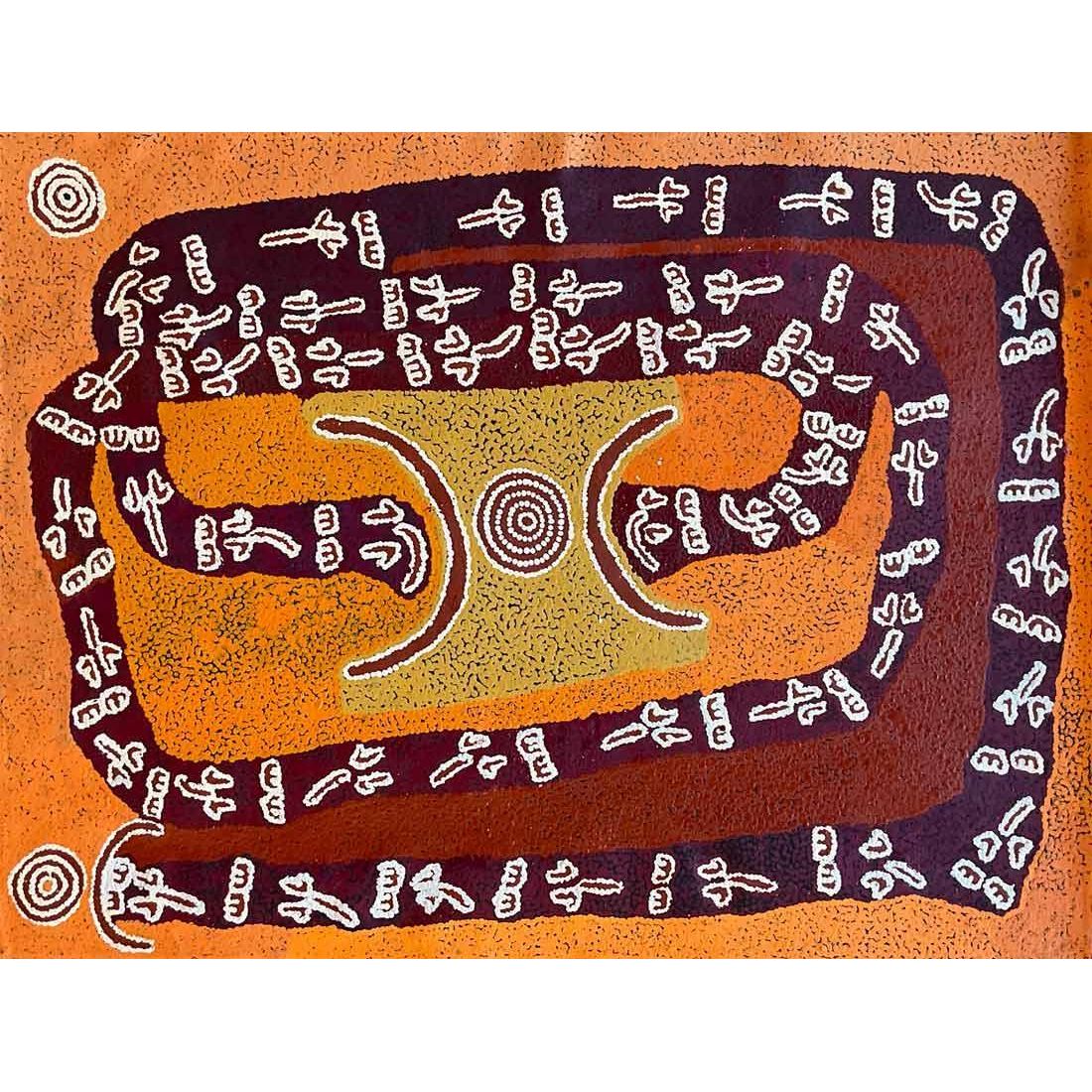Paddy Stewart Tjapaltjarri | Marlujarrakurlu (Two Kangaroo Dreaming) A16551 - Mitchell Fine Art