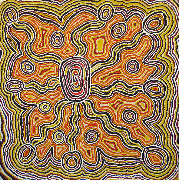 Maggie Yilpi Witchetty Grub Aboriginal painting - Mitchell Fine Art