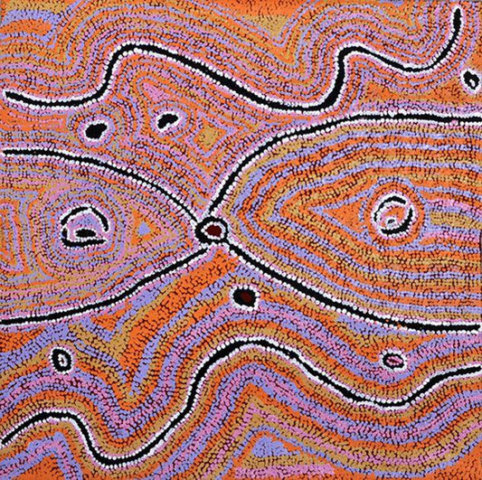 Aboriginal painting - Snake Vine Dreaming A15326 90x90cm