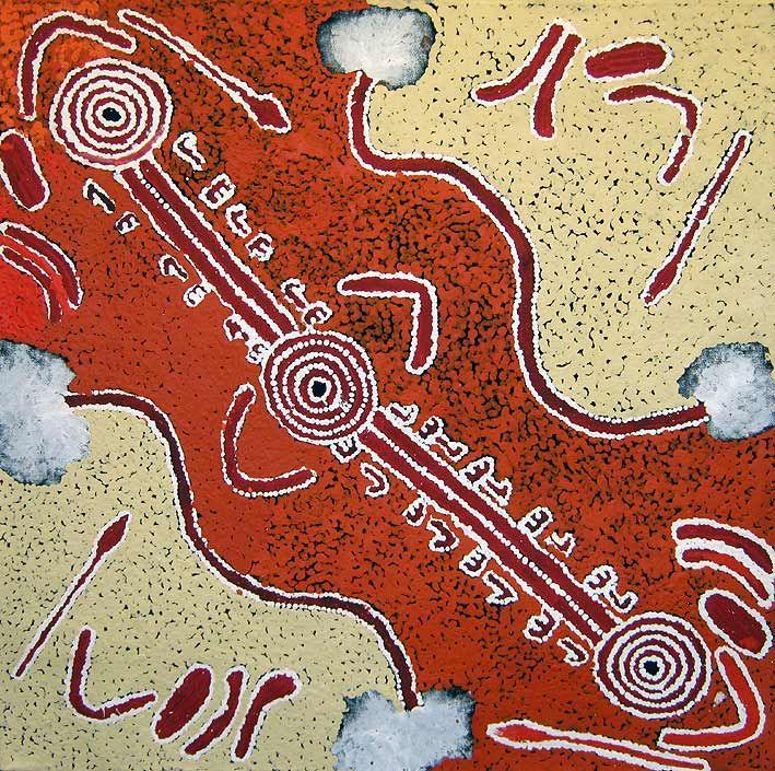 Paddy Stewart Tjapaltjarri | Two Kangaroos Dreaming A16647 - Mitchell Fine Art
