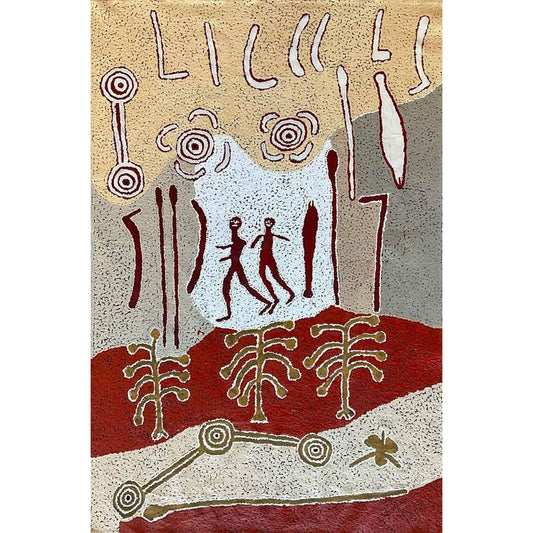 Paddy Stewart Tjapaltjarri | Watijarrakurlu (Two Men) A16596 - Mitchell Fine Art