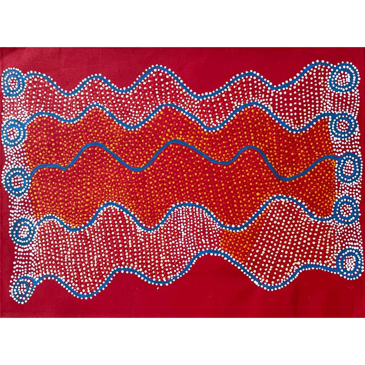 Shorty Jangala Robertson - Red Aboriginal paintings